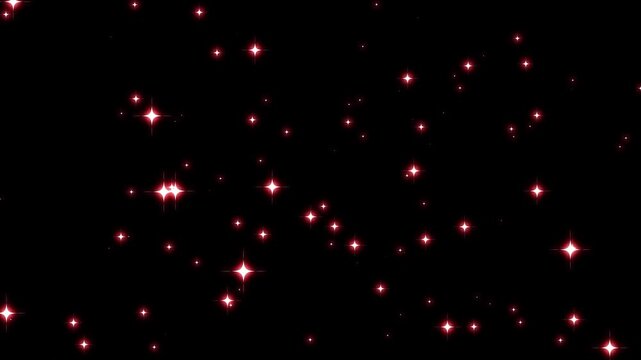 Bright glitter star streak animation with rad glowing particles and fairy dust trail, smooth twinkle motion on black background seamless loop for magical overlay transitions
