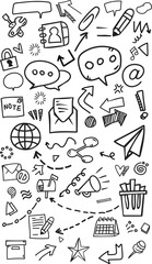 Naklejka premium Email Communication Inbox Hand Drawn Vertical Doodle Vector
