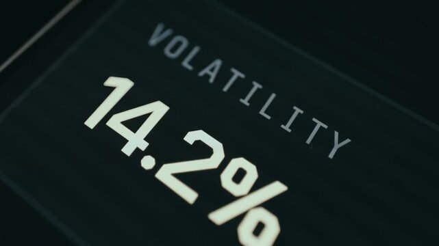Volatility percentage value of 14.2 displayed on screen, close-up view