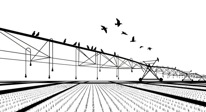 Irrigation system for crop fields agriculture.