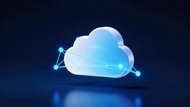 Cloud computing symbol with network connections