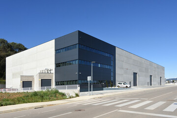 Fototapeta premium warehouse or factory made with concrete panels