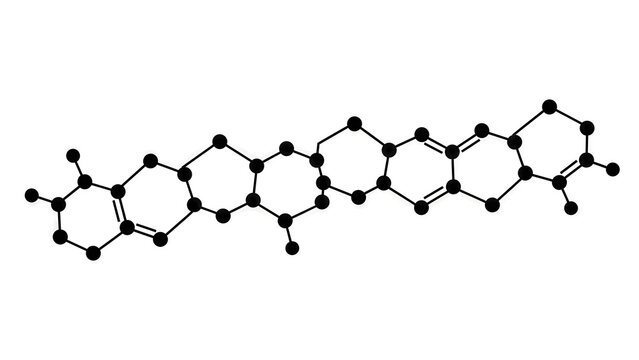 Molecular Structure Diagram of Polycyclic Aromatic Hydrocarbon on White Background
