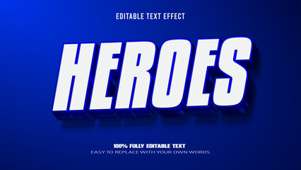 Obraz premium heroes editable text effect 3d vector premium