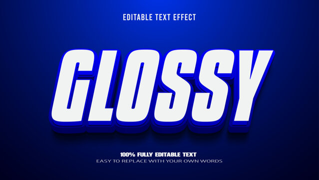 glossy editable text effect 3d vector premium