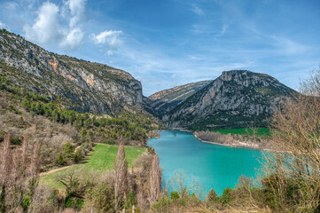 Naklejka premium Liguerre de Cinca is a Spanish town in the municipality of Abizanda, belonging to the province of Huesca, in the autonomous community of Aragon.