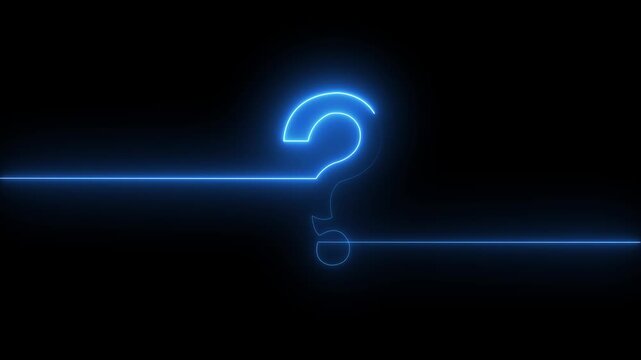 neon glowing loop Question mark sign Question mark icon asking icon animation.4k motion video.