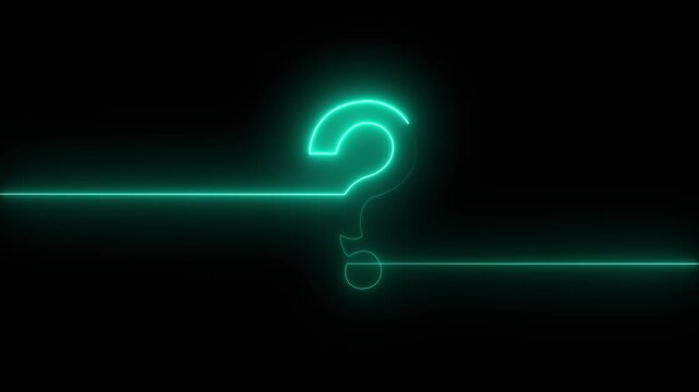 neon glowing loop Question mark sign Question mark icon asking icon animation.4k motion video.