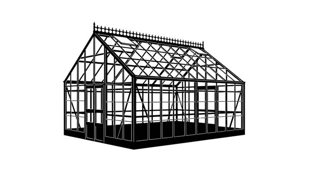 Greenhouse Metal Frame Structure Architecture.