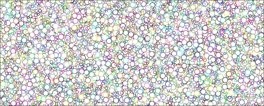 Dense Multi Colored Circle Pattern with Vibrant Outlines