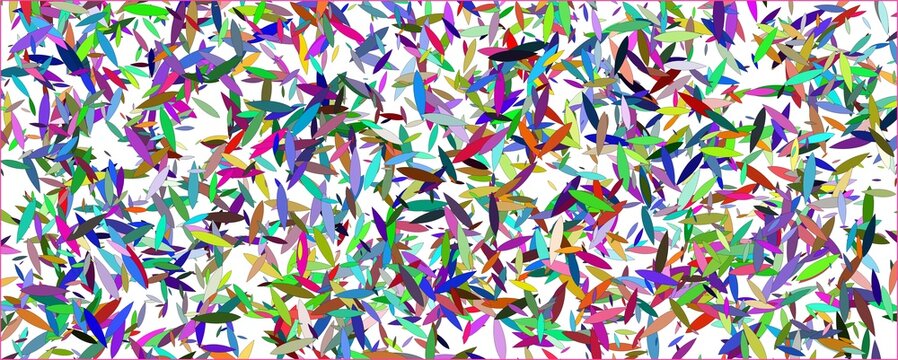 Multicolored Abstract Petal Shapes Randomly Scattered Background 