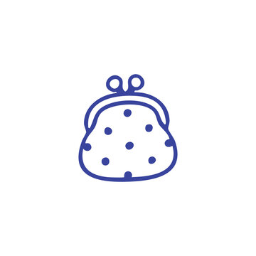 Simple line art illustration of a cute polka dot coin purse.