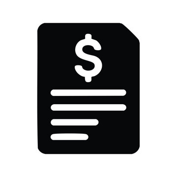 Financial Document Bill Icon Showing Payment Statement or Invoice