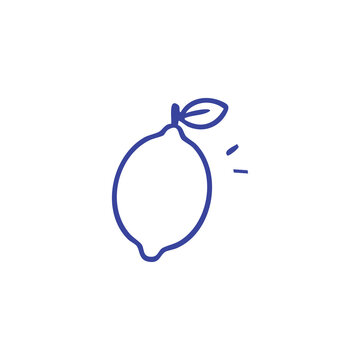Hand drawn doodle of a fresh lemon fruit.