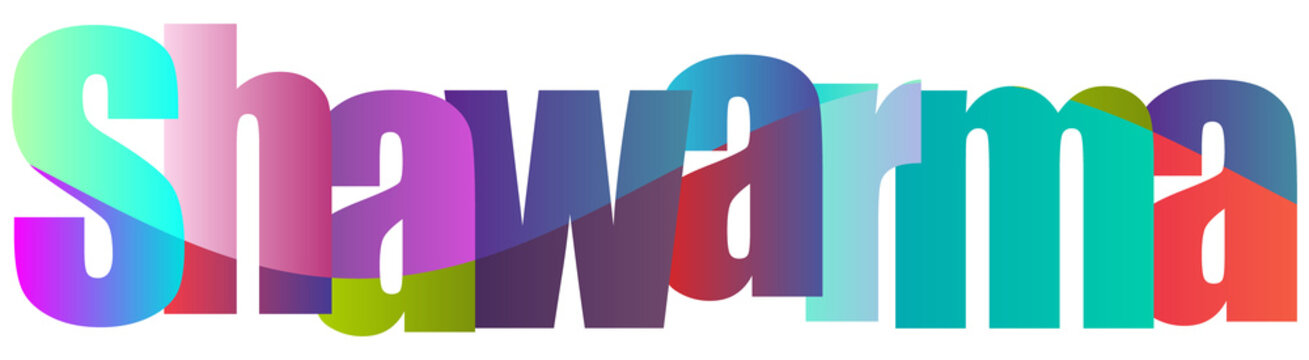 Colorful shawarma Gradient Text Logo Style Name Design With Transparent Background