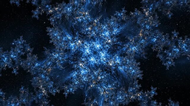 Abstract fractal structure in a space-like dark, starry night