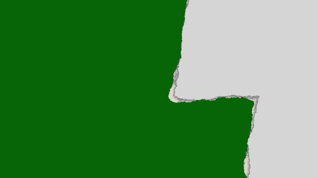 Paper tear transition on green screen