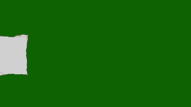 Paper tear transition green screen overlay. Paper tear transition center reveal on green screen