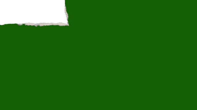 Horizontal paper tear transition on green screen
