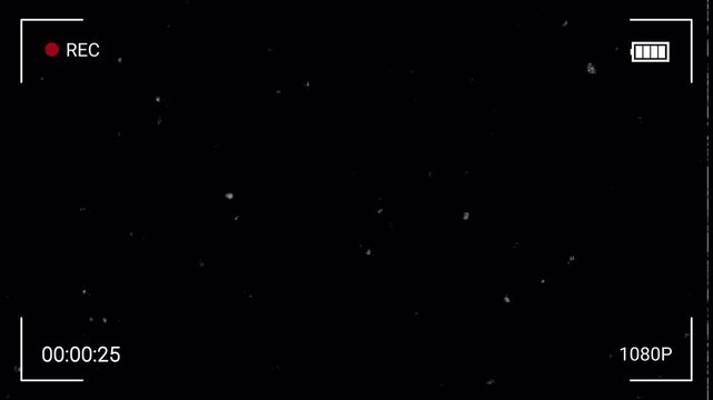Camcorder film grain overlay vintage recording effect.  4K video