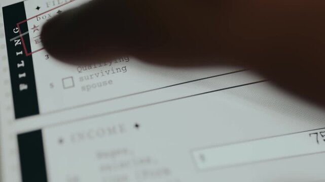 IRS Form 1040, taxpayer selects their filing status as Married filing separately