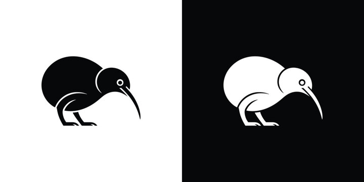 Black and white of two penguins standing side by side birds monochrome side view