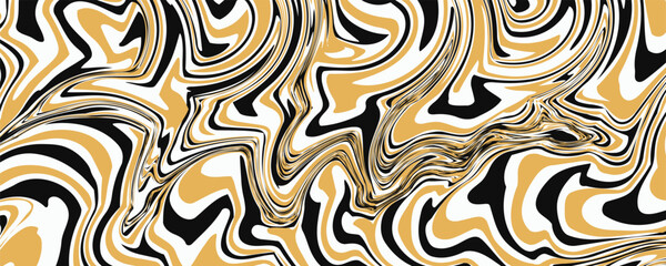 Obraz premium Black, white, and gold abstract marble pattern design with fluid shapes of color. grunge lines ikat pattern, ikat seamless pattern, Vector illustration background for print the paper.