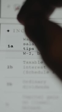 Income section 1a of the IRS Form 1040