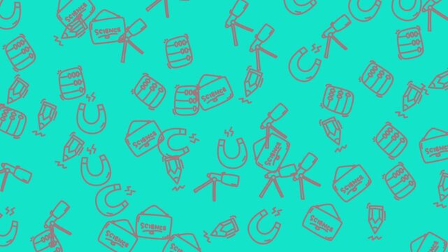 Pattern of horseshoes, telescopes, and cakes suitable for a variety of designs like invitations, greeting cards, and scrapbooking projects.