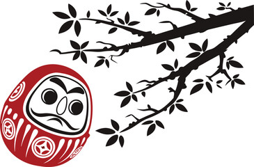 Obraz premium Realistic Daruma Doll Japanese Charm Design. Traditional Daruma Doll Lucky Wish Symbol. Japanese Daruma Doll Fortune Red Icon. Realistic Daruma Doll Cultural Mascot Art. Daruma Doll Goal Motivation