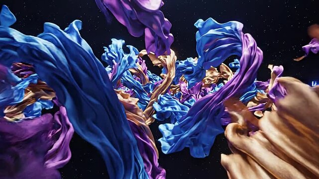 FL Studio Inspired Audio Waveform and Abstract Swirling Fabric