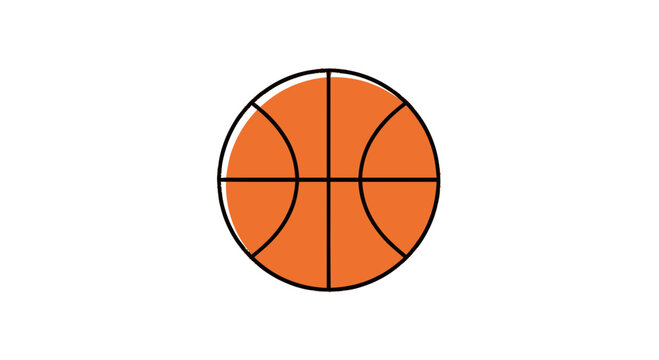 Basketball sports equipment orange ball.