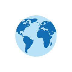 Obraz premium Blue Globe Earth Planet Icon.