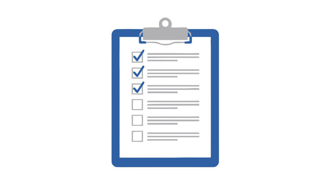 Clipboard with Checklist Form Document.