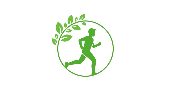 Eco friendly sports running logo design.