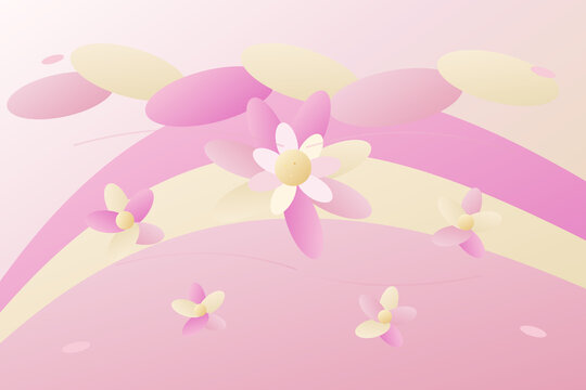Braided floral arch wallpaper with maximal petal canopies, blush beige medallions, and luxurious ornamental stock surface design