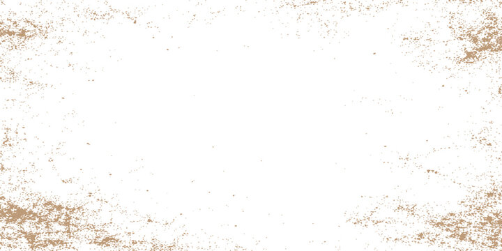 Beige grunge border background: abstract dust particles stains distressed rough edge frame vintage texture design