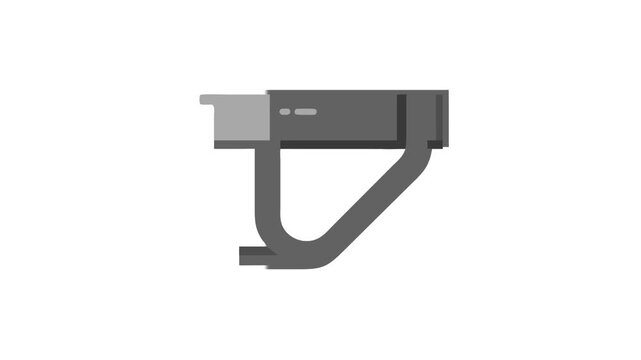 Gray abstract security camera outline on White Background illustration