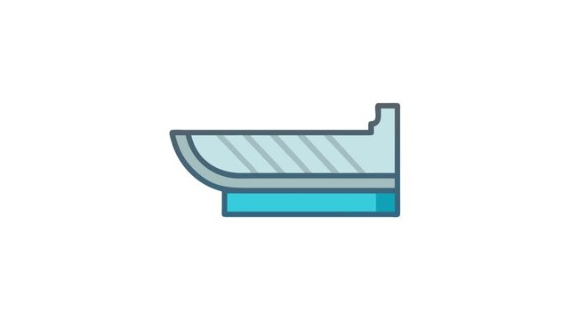 Stylized light blue ice skate on White Background illustration