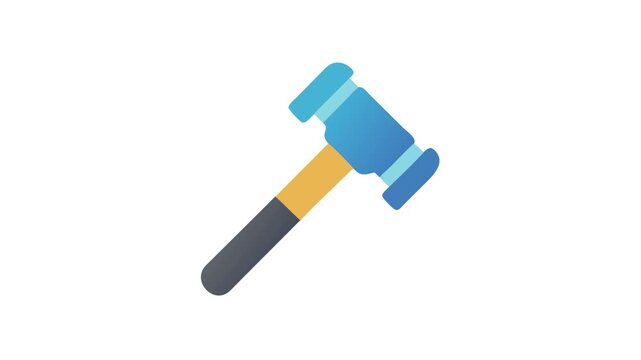Stylized blue gavel on White Background representing legal decisions