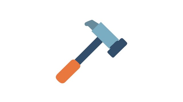 Illustration of a flat design hammer on White Background