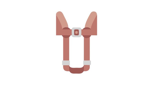 Simple Flat Illustration of a Brown Pet Harness