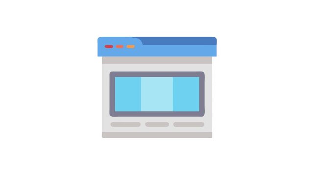 Minimalist web browser window with flat design elements