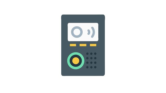 Icon illustration of an electronic device with audio signal