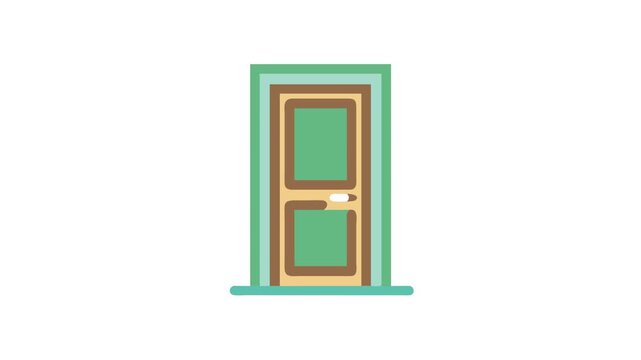 Isolated flat illustration of a colorful doorway on White