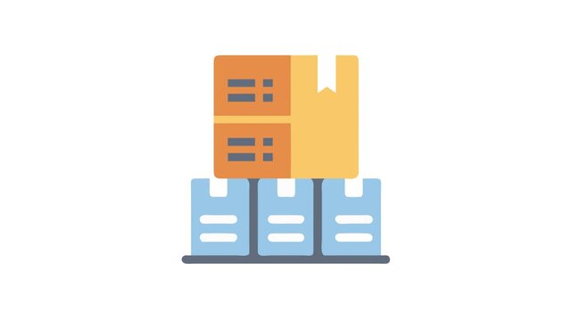 Stacked cardboard boxes icon in flat style vector design