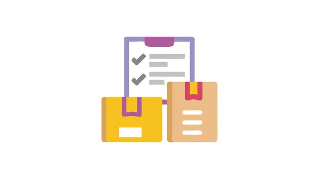 Delivery checklist with checked boxes and stacked packages