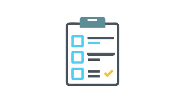 Clipboard with Checklist Boxes and Check Mark on White