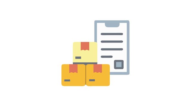 Delivery boxes with document illustration against a dark background