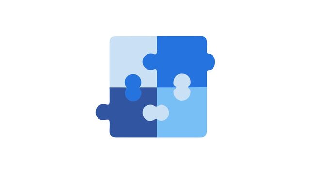 Blue puzzle pieces interconnected illustrating teamwork and problem-solving